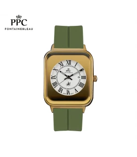 นาฬิกาข้อมือ PARIS POLO CLUB PPC-DH01-GN-GDW JEUNESSE QUAD EDGE ROMAN DATE GREEN / GOLD WHITE	