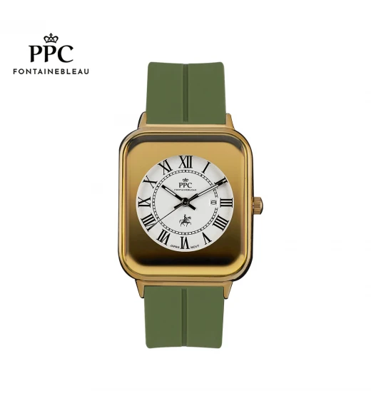 นาฬิกาข้อมือ PARIS POLO CLUB PPC-DH01-GN-GDW JEUNESSE QUAD EDGE ROMAN DATE GREEN / GOLD WHITE	
