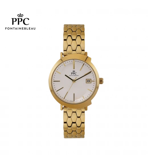 นาฬิกาข้อมือ PARIS POLO CLUB PPC-DI02-GD-WE CANNES HARMONIE DATE GOLD / WHITE	