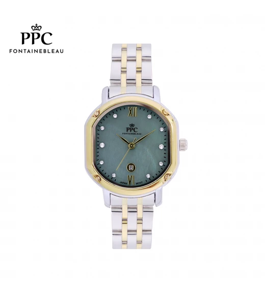 นาฬิกาข้อมือ PARIS POLO CLUB PPC-DG01-SGD-OGN DORÉE COURT DATE SILVER SILVER GOLD / ORIENT GREEN	