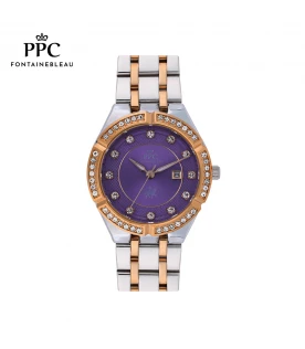 นาฬิกาข้อมือ PARIS POLO CLUB PPC-DF08-SRG-VLT ÉTOILE ECLIPSE ROYALE DATE SILVER ROSEGOLD / VIOLET	
