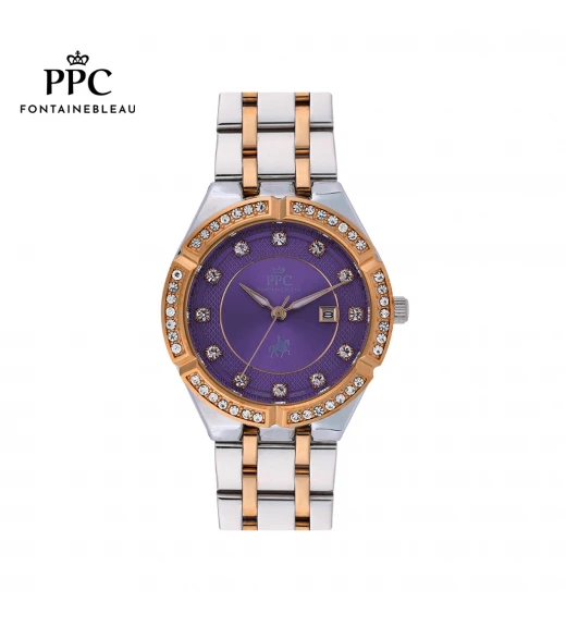 นาฬิกาข้อมือ PARIS POLO CLUB PPC-DF08-SRG-VLT ÉTOILE ECLIPSE ROYALE DATE SILVER ROSEGOLD / VIOLET	