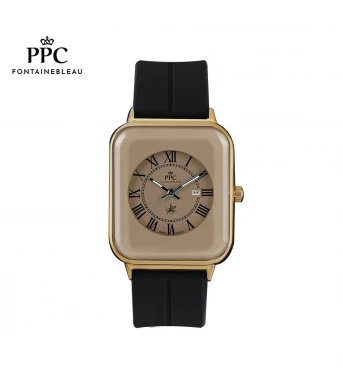 "นาฬิกาข้อมือ PARIS POLO CLUB PPC-DH01-BK-GSD  JEUNESSE QUAD EDGE ROMAN DATE BLACK / GOLD SAND"	