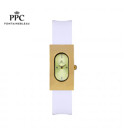 นาฬิกาข้อมือ PARIS POLO CLUB PPC-DF03-WE-YW DORÉE OVALE CARRÉ MODERN WHITE / YELLOW	