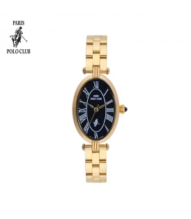 นาฬิกาข้อมือ PARIS POLO CLUB PPC-DC42-GD-BK OVALE CLASSIQUE ROMAN GOLD / BLACK	