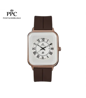 นาฬิกาข้อมือ PARIS POLO CLUB PPC-DH01-BR-RWE JEUNESSE QUAD EDGE ROMAN DATE BROWN / ROSEGOLD WHITE	