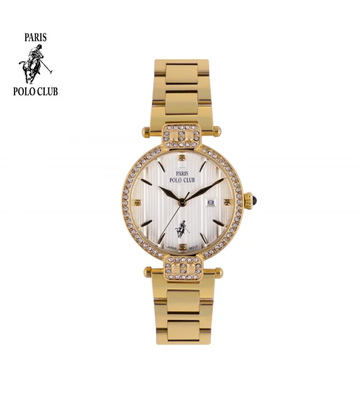 นาฬิกาข้อมือ PARIS POLO CLUB PPC-DC32-GD-WE ÉTOILE RUBAN DIAMOND GOLD / WHITE	