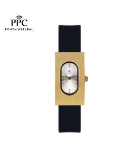 นาฬิกาข้อมือ PARIS POLO CLUB PPC-DF03-BK-GWE DORÉE OVALE CARRÉ MODERN BLACK / GOLD WHITE	