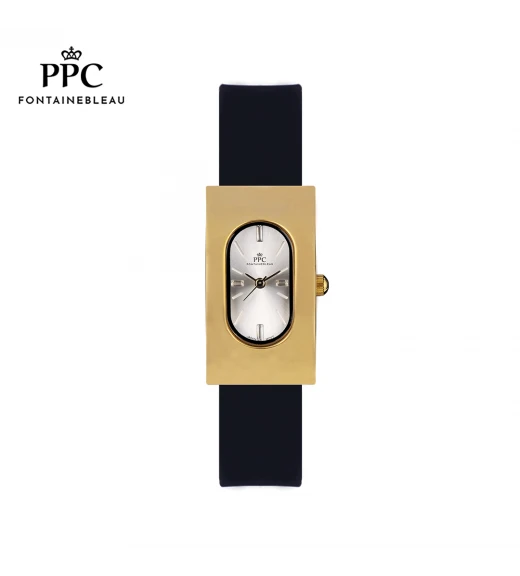 นาฬิกาข้อมือ PARIS POLO CLUB PPC-DF03-BK-GWE DORÉE OVALE CARRÉ MODERN BLACK / GOLD WHITE	