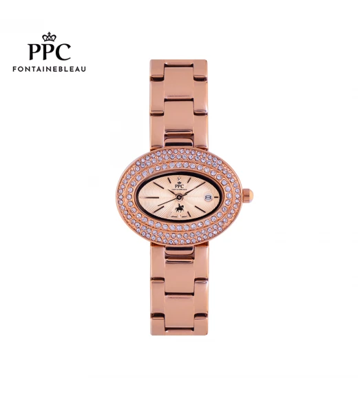 นาฬิกาข้อมือ PARIS POLO CLUB PPC-EA03-RG CANNES DIAMOND ARENA DATE ROSEGOLD	