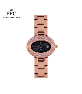 นาฬิกาข้อมือ PARIS POLO CLUB PPC-EA03-RG-BK CANNES DIAMOND ARENA DATE ROSEGOLD / BLACK	