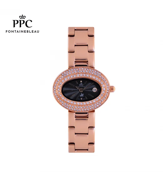นาฬิกาข้อมือ PARIS POLO CLUB PPC-EA03-RG-BK CANNES DIAMOND ARENA DATE ROSEGOLD / BLACK	