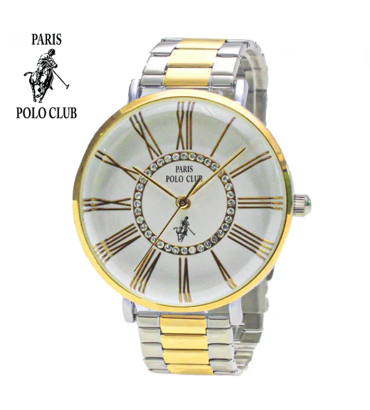 นาฬิกาข้อมือ PARIS POLO CLUB PPC-230213-SGD-WE  SILVERGOLD / BLACK	