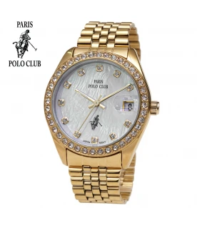 นาฬิกาข้อมือ PARIS POLO CLUB PPC-230202-GD-WE  GOLD / WHITE	