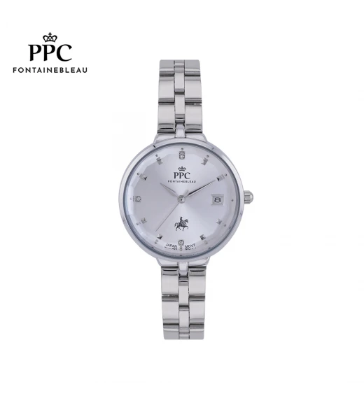 นาฬิกาข้อมือ PARIS POLO CLUB PPC-DI05-WE JOAN CRYSTAL DOME DATE WHITE	