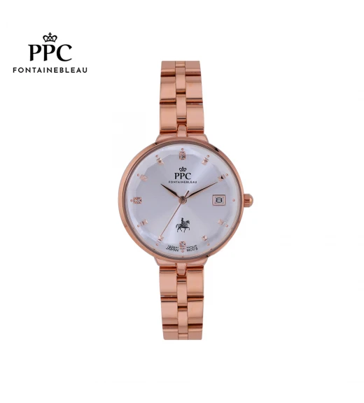 นาฬิกาข้อมือ PARIS POLO CLUB PPC-DI05-RG-WE JOAN CRYSTAL DOME DATE ROSEGOLD / WHITE	