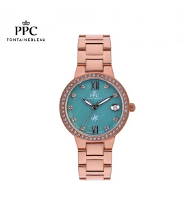 นาฬิกาข้อมือ PARIS POLO CLUB PPC-DF10-RG-CGN ÉTOILE SÉRÉNITÉ DATE ROSEGOLD / CYPRUS GREEN	