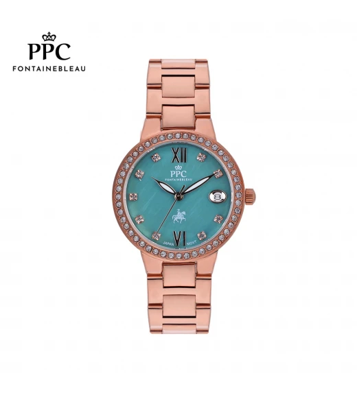 นาฬิกาข้อมือ PARIS POLO CLUB PPC-DF10-RG-CGN ÉTOILE SÉRÉNITÉ DATE ROSEGOLD / CYPRUS GREEN	