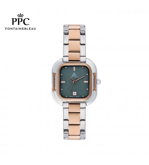 นาฬิกาข้อมือ PARIS POLO CLUB PPC-DF07-SRG-GN DORÉE CORDE DATE SILVER ROSEGOLD / GREEN	