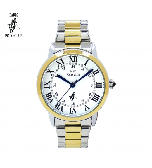 นาฬิกาข้อมือ PARIS POLO CLUB PPC-230603-SGD-WE  SILVERGOLD / WHITE	