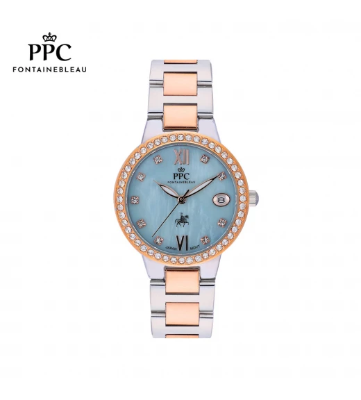 นาฬิกาข้อมือ PARIS POLO CLUB PPC-DF10-SRG-LBU ÉTOILE SÉRÉNITÉ DATE SILVER ROSEGOLD / LIGHT BLUE	