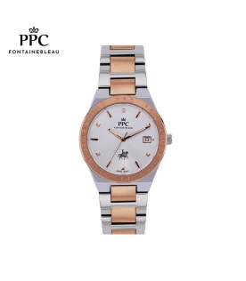 นาฬิกาข้อมือ PARIS POLO CLUB PPC-DI04-SRG-WE JOAN CLASSIC LOGO DATE SILVER ROSEGOLD / WHITE	