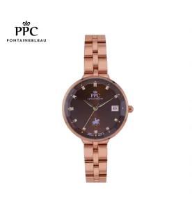 นาฬิกาข้อมือ PARIS POLO CLUB PPC-DI05-RG-BR JOAN CRYSTAL DOME DATE ROSEGOLD / BROWN	