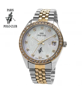 นาฬิกาข้อมือ PARIS POLO CLUB PPC-230202-SGD-WE  SILVER GOLD / WHITE	