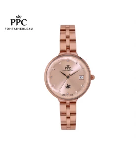 นาฬิกาข้อมือ PARIS POLO CLUB PPC-DI05-RG JOAN CRYSTAL DOME DATE ROSEGOLD	