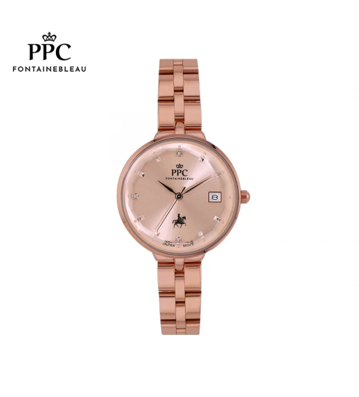 นาฬิกาข้อมือ PARIS POLO CLUB PPC-DI05-RG JOAN CRYSTAL DOME DATE ROSEGOLD	