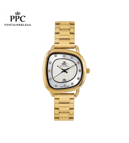 นาฬิกาข้อมือ PARIS POLO CLUB PPC-EA08-GD-WE CANNES ORBIT DATE GOLD / WHITE	
