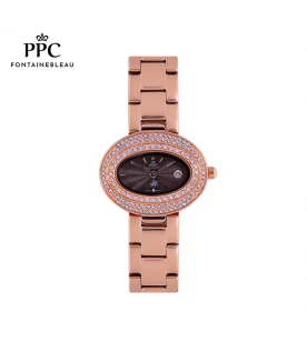 นาฬิกาข้อมือ PARIS POLO CLUB PPC-EA03-RG-BR CANNES DIAMOND ARENA DATE ROSEGOLD / BROWN	