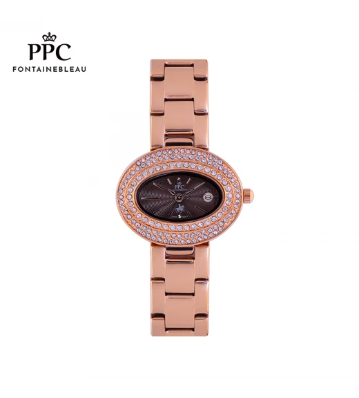 นาฬิกาข้อมือ PARIS POLO CLUB PPC-EA03-RG-BR CANNES DIAMOND ARENA DATE ROSEGOLD / BROWN	