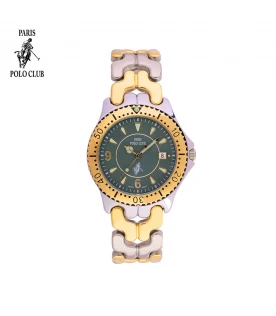 นาฬิกาข้อมือ PARIS POLO CLUB PPC-DD05-SGD-FGN Cannes Belt 38 MM Silver Gold / Fern Green	