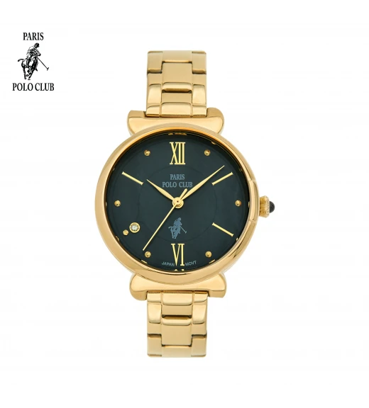 นาฬิกาข้อมือ PARIS POLO CLUB PPC-230703-GD-BK  GOLD / BLACK	