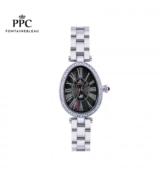 นาฬิกาข้อมือ PARIS POLO CLUB PPC-DG10-BK OVALE ROMAN BLACK	