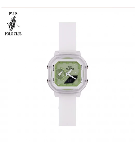 นาฬิกาข้อมือ PARIS POLO CLUB PPC-DC48-WE-GN   WHITE / GREEN	