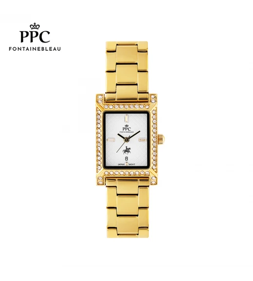 นาฬิกาข้อมือ PARIS POLO CLUB PPC-EA11-GD-WE DORÉE DIAMOND LUX DATE GOLD / WHITE	