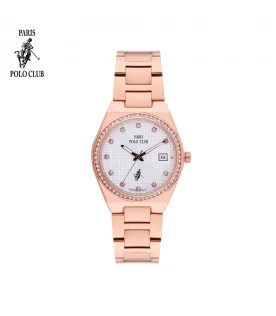 นาฬิกาข้อมือ PARIS POLO CLUB PPC-DC51-RG-WE Étoile Classique Date 35mm Rosegold / White	