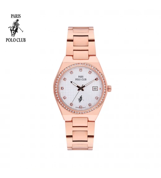 นาฬิกาข้อมือ PARIS POLO CLUB PPC-DC51-RG-WE Étoile Classique Date 35mm Rosegold / White	