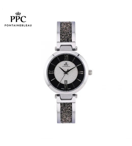 นาฬิกาข้อมือ PARIS POLO CLUB PPC-DJ02-BK CANNES GLITTER MODERN DATE BLACK	