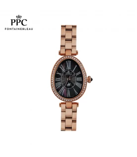 นาฬิกาข้อมือ PARIS POLO CLUB PPC-DG10-RG-BK OVALE ROMAN ROSEGOLD / BLACK	