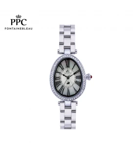นาฬิกาข้อมือ PARIS POLO CLUB PPC-DG10-WE OVALE ROMAN WHITE	