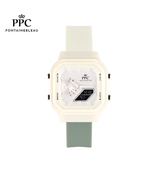 นาฬิกาข้อมือ PARIS POLO CLUB PPC-DJ04-WG-WE ZÉRO MULTI-FUNCTION WHITE / GREEN	