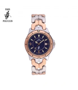 นาฬิกาข้อมือ PARIS POLO CLUB PPC-DD05-SRG-BU Cannes Belt 38 MM  Silver Rosegold / Blue	