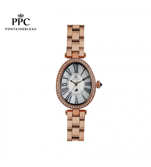 นาฬิกาข้อมือ PARIS POLO CLUB PPC-DG10-RG-WE OVALE ROMAN ROSEGOLD / WHITE	