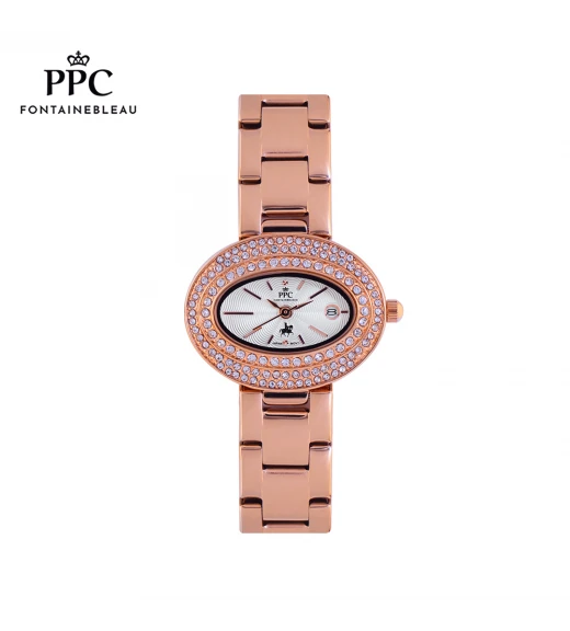 นาฬิกาข้อมือ PARIS POLO CLUB PPC-EA03-RG-WE CANNES DIAMOND ARENA DATE ROSEGOLD / WHITE	