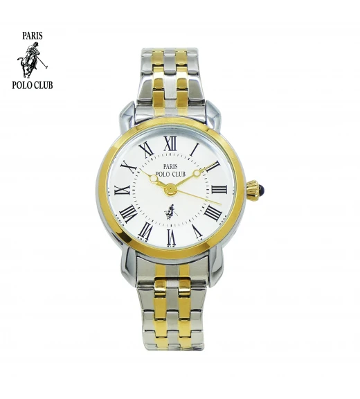 นาฬิกาข้อมือ PARIS POLO CLUB PPC-230403-SGD-WE  SILVERGOLD / WHITE	