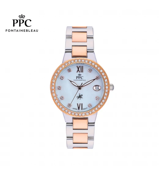 นาฬิกาข้อมือ PARIS POLO CLUB PPC-DF10-SRG-WE ÉTOILE SÉRÉNITÉ DATE SILVER ROSEGOLD / WHITE	