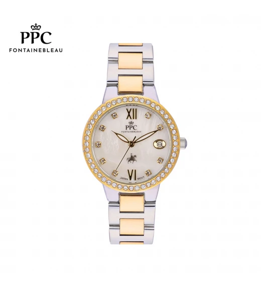 นาฬิกาข้อมือ PARIS POLO CLUB PPC-DF10-SGD-WE ÉTOILE SÉRÉNITÉ DATE SILVER GOLD / WHITE	
